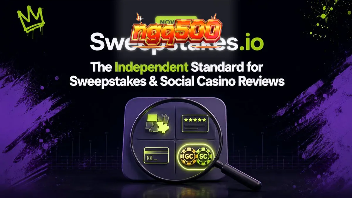 Antarmuka platform Sweepstakes.io yang menampilkan analisis perbandingan kasino sosial